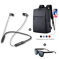 Audifonos Bluetooth Lenovo HE05 + Mochila Portalaptop + Lentes de regalo